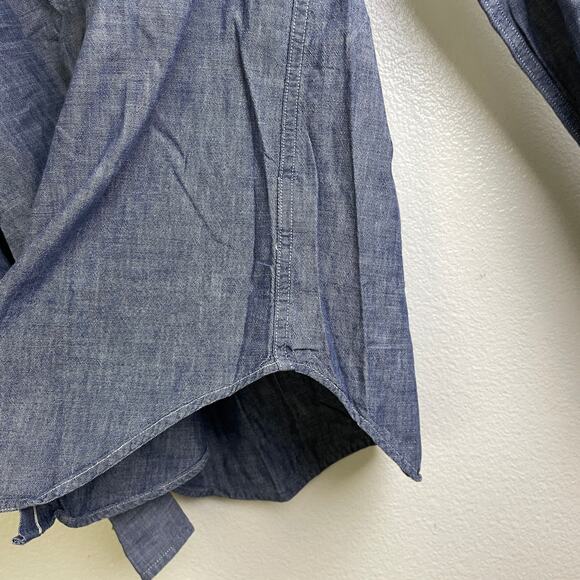 Gustin Chambray Shirt Mens Medium SL Blue Long Sleeve Button Up Cotton * - Picture 11 of 14